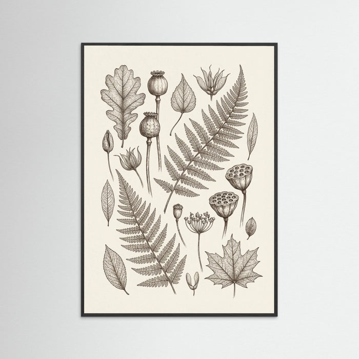 Black Wood Botanical Intricacy