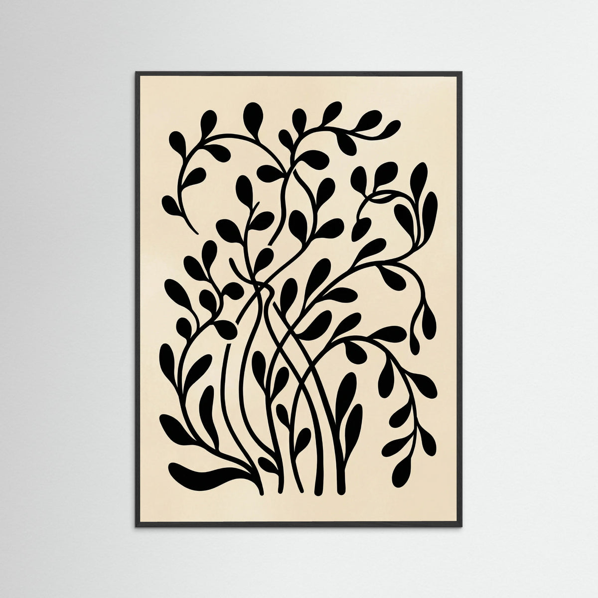 Black Wood Botanical Silhouette Black