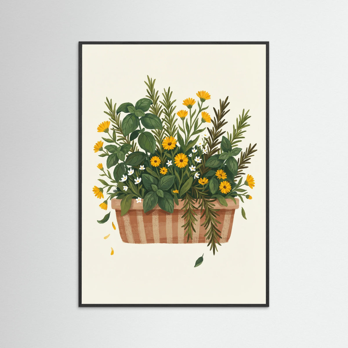 Black Wood Botanical Still Life