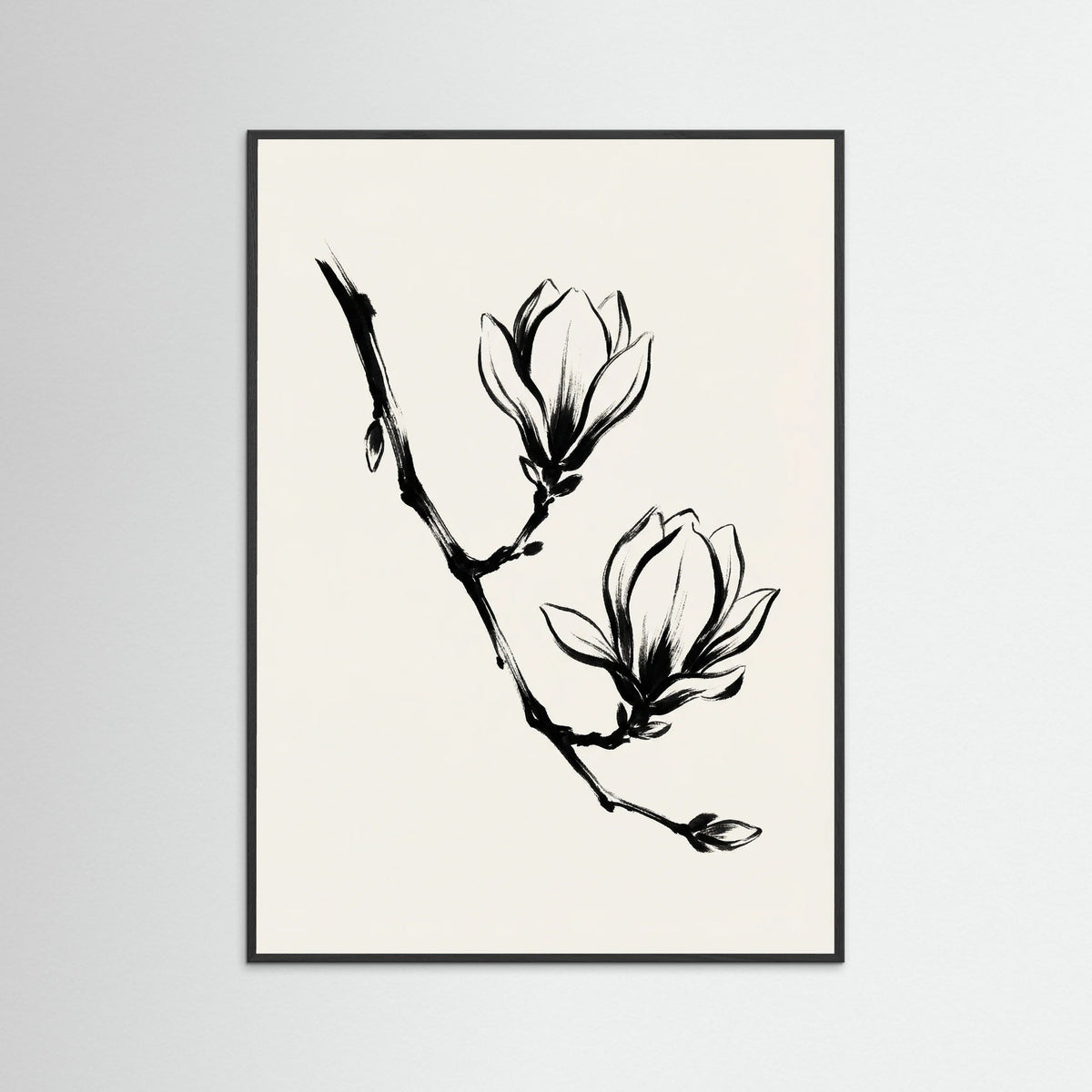 Black Wood Brushstroke Blooms