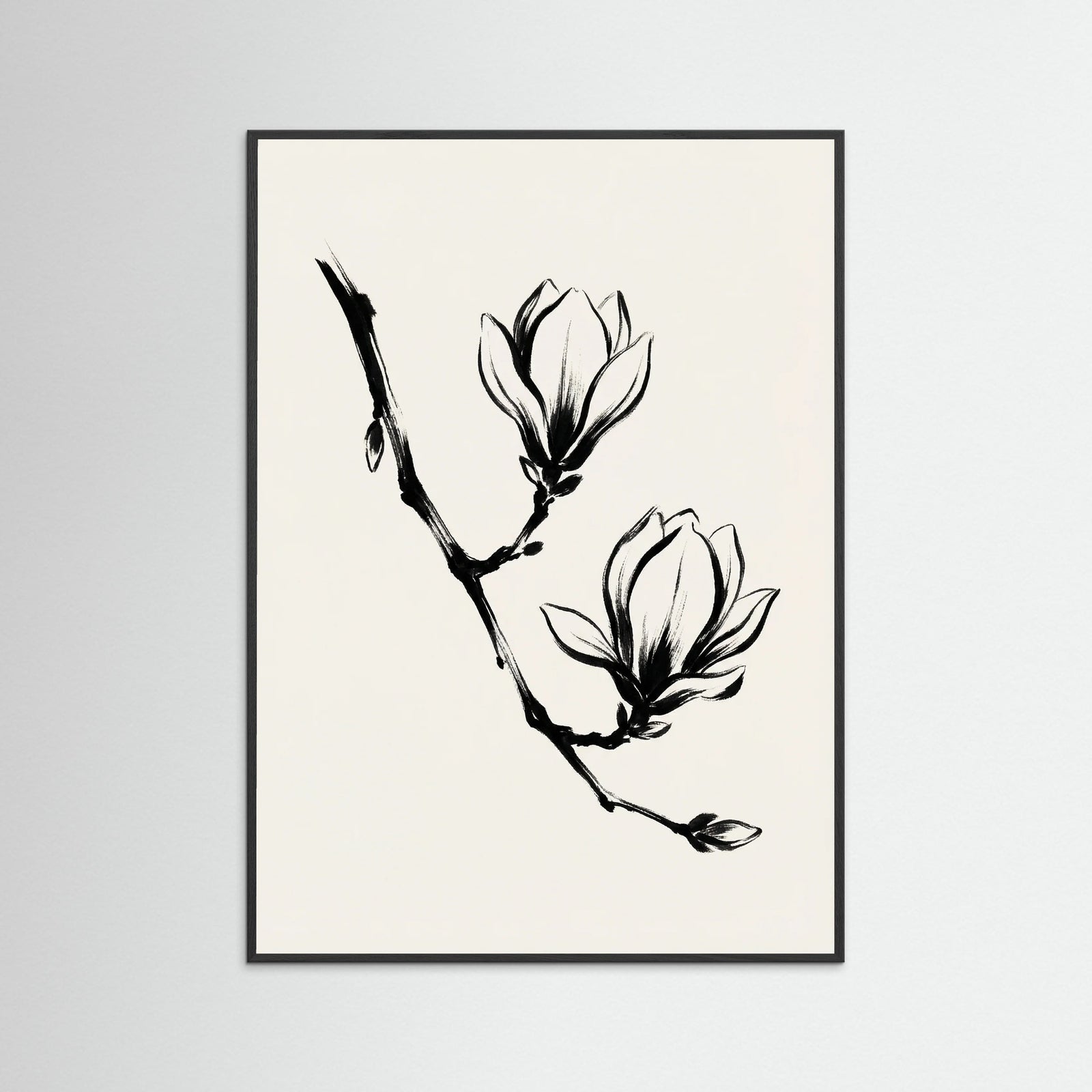Black Wood Brushstroke Blooms