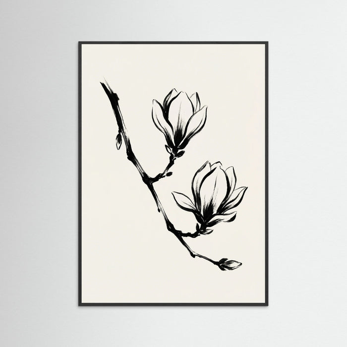 Black Wood Brushstroke Blooms
