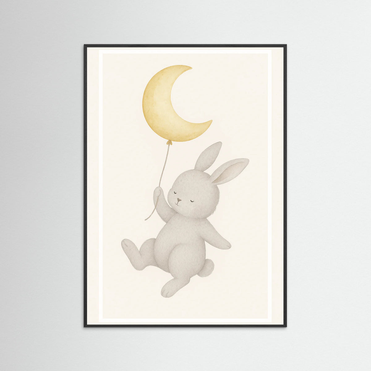 Black Wood Bunny Moon Balloon
