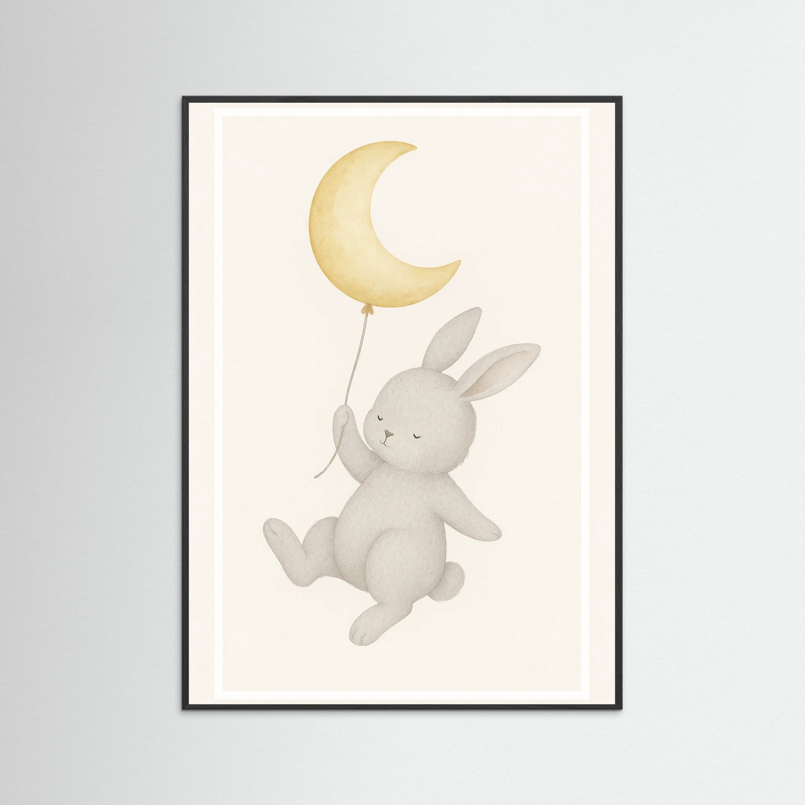Black Wood Bunny Moon Balloon