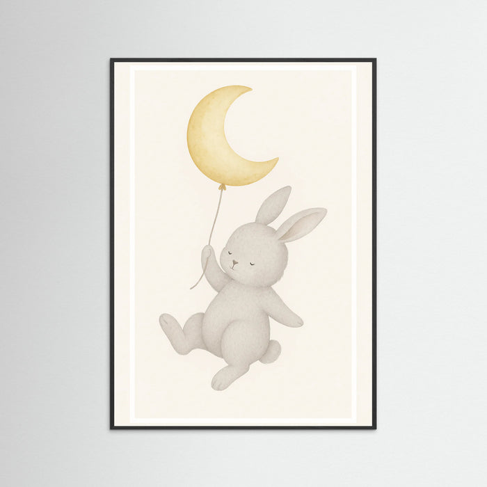 Black Wood Bunny Moon Balloon