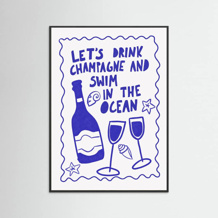 Plakat Champagne by the ocean – plakat i druk artystyczny