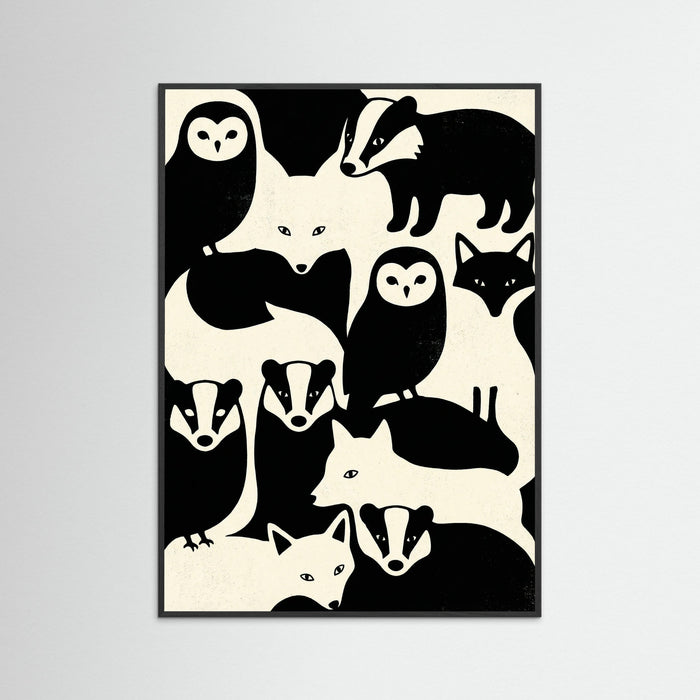 Black Wood Checkerboard Felines
