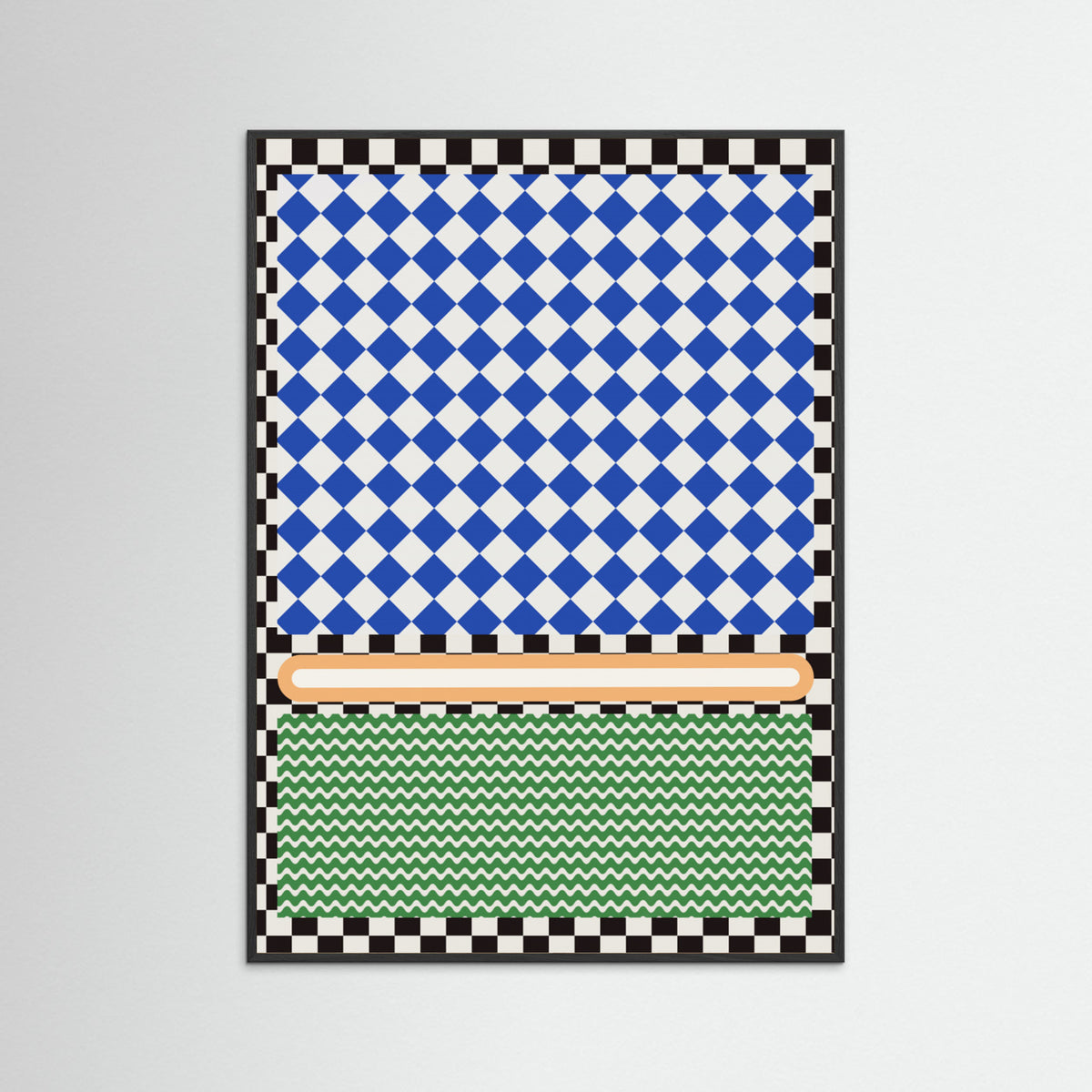 Black Wood Checkered Rothko Inspiration Poster