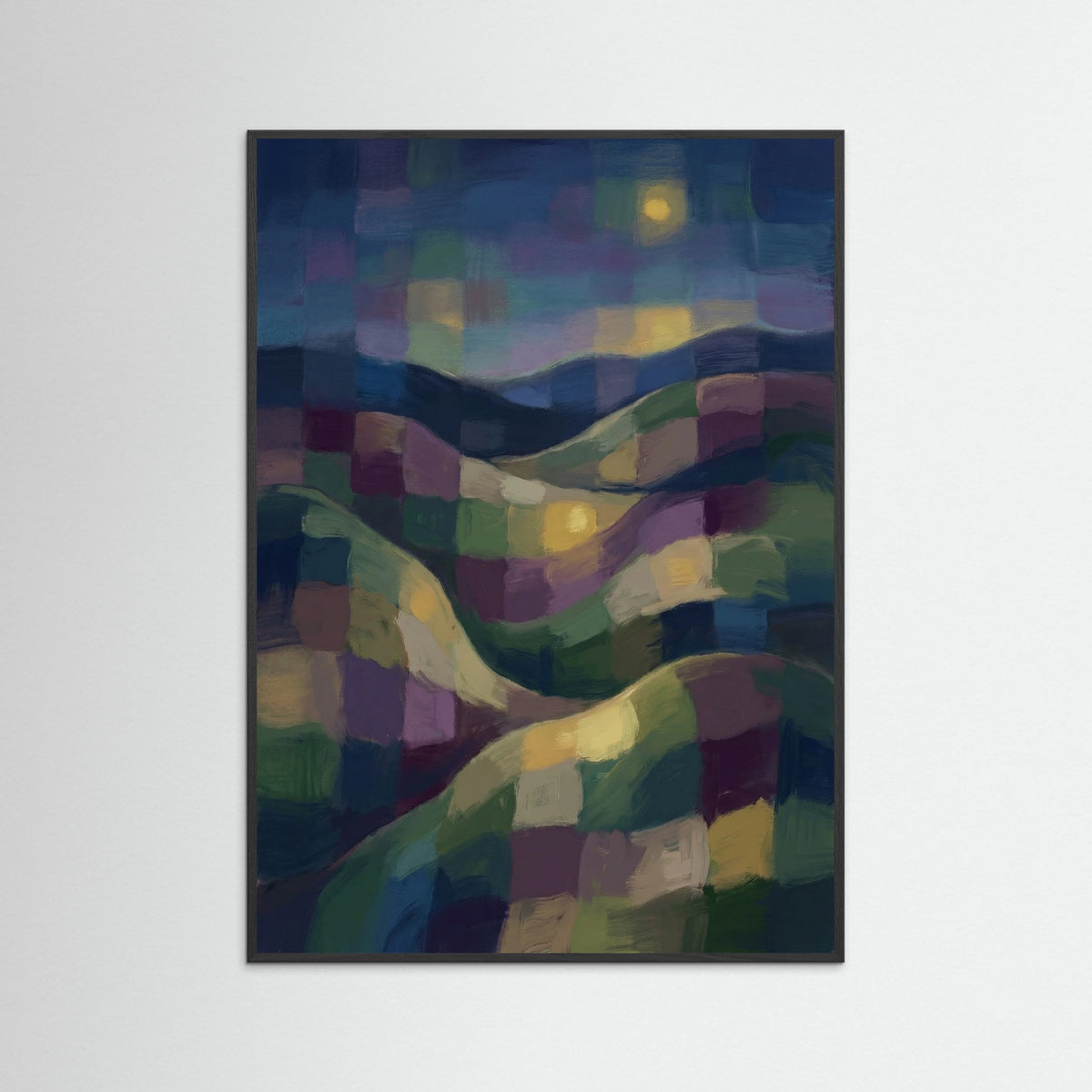 Black Wood Chromatic Mosaic Grid