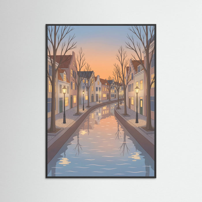 Black Wood City Square Twilight