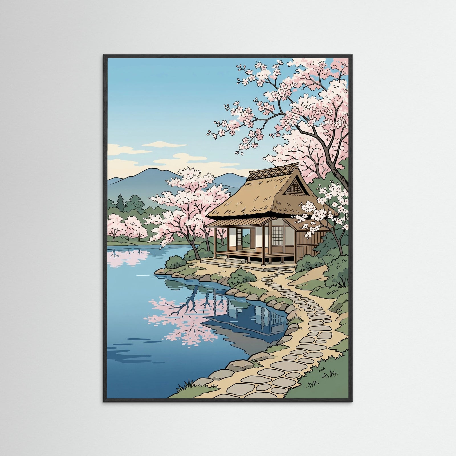 Black Wood Coastal Bloom Scene