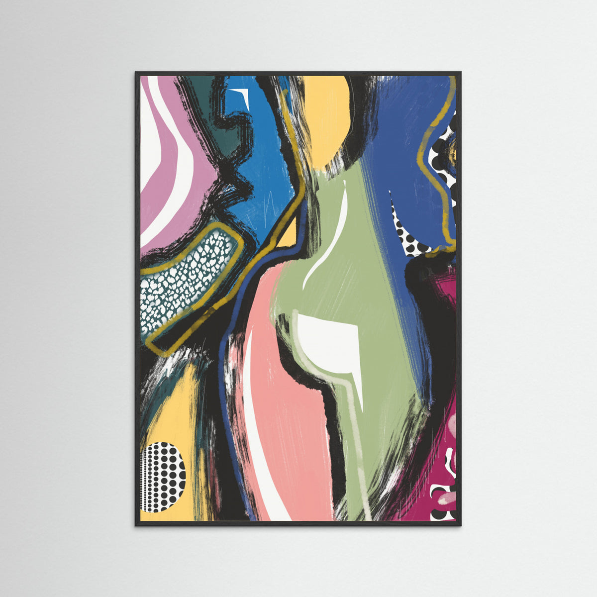 Black Wood Colorful Abstract Bum Poster