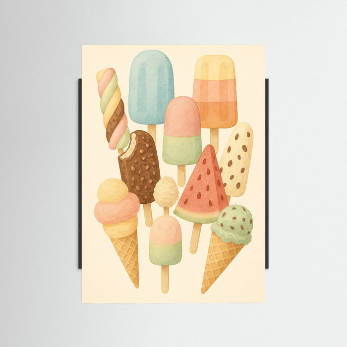Black Wood Colorful Ice Creams