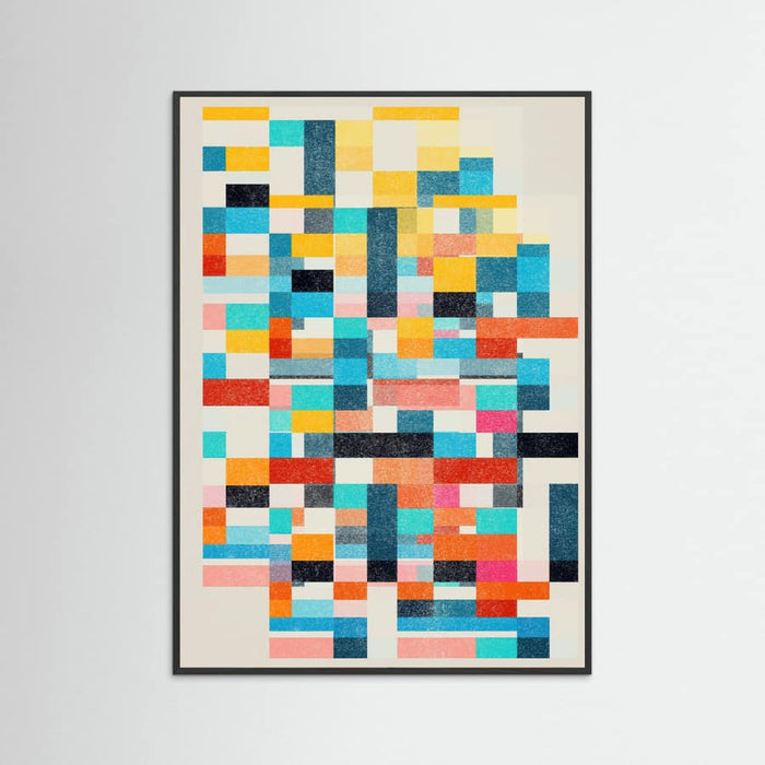 Black Wood Colorful Pattern Poster