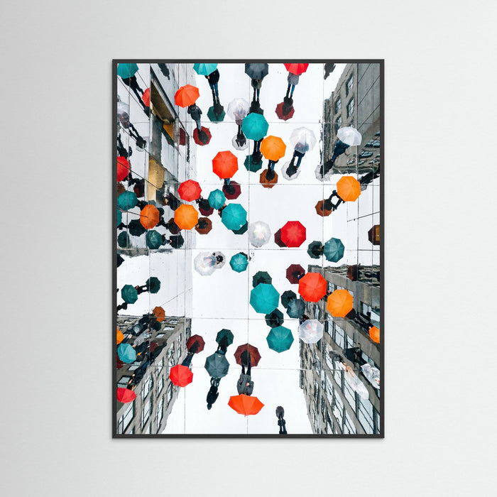 Black Wood Colorful Rain Promenade