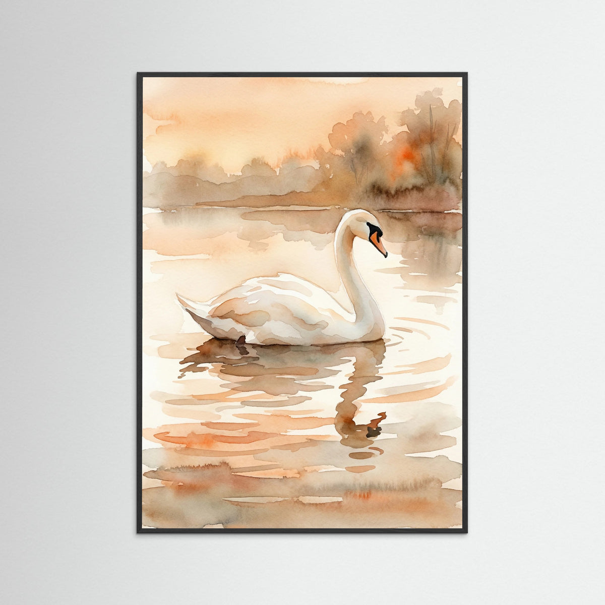 Black Wood Connected Swans