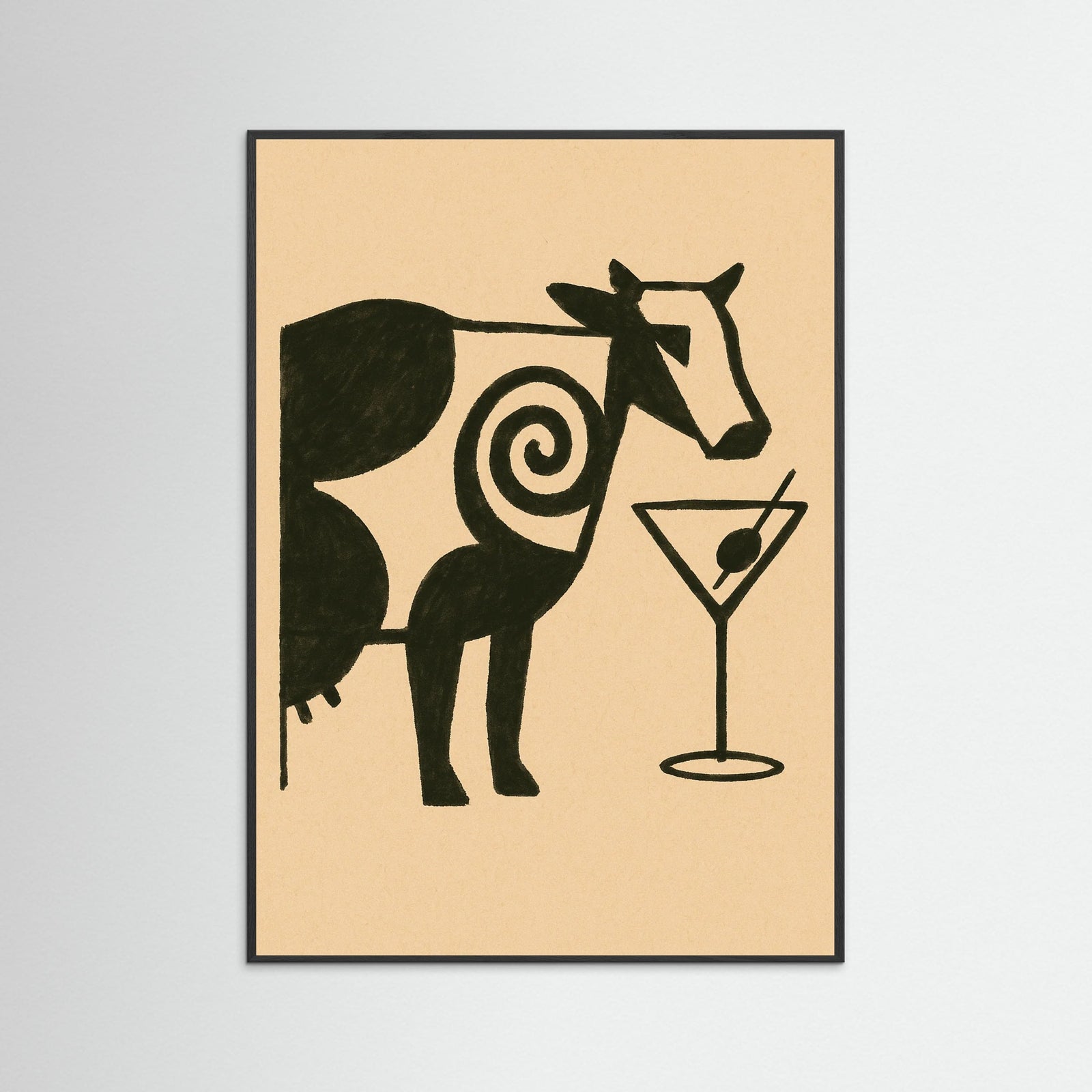 Black Wood Cow Martini