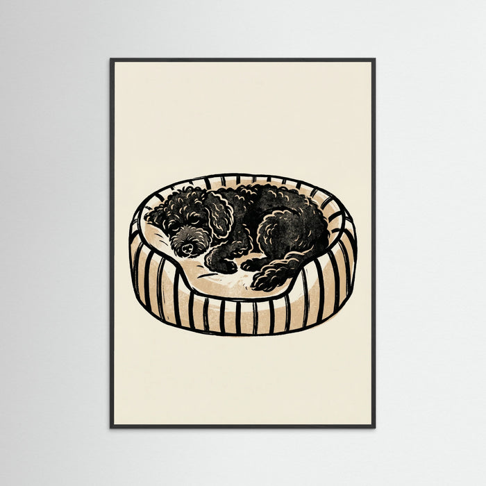 Black Wood Cozy Feline Slumber