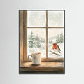 Black Wood Cozy Winter Window