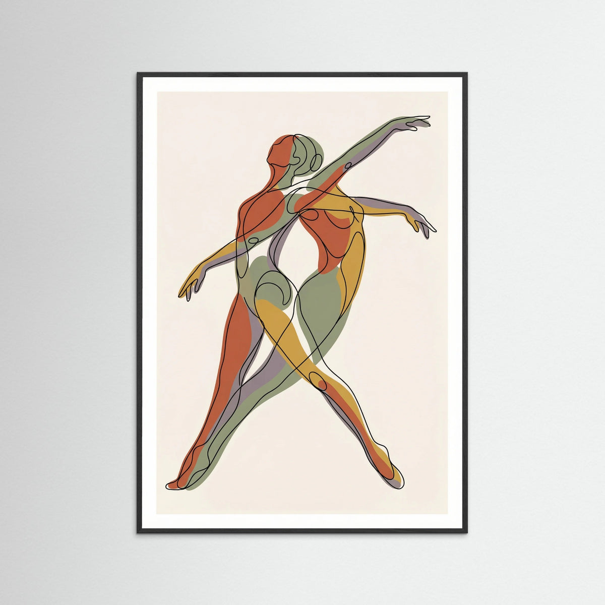 Black Wood Cubist Contour Faces