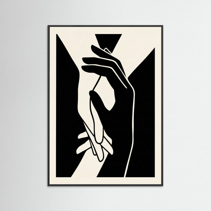 Black Wood Cubist Embrace