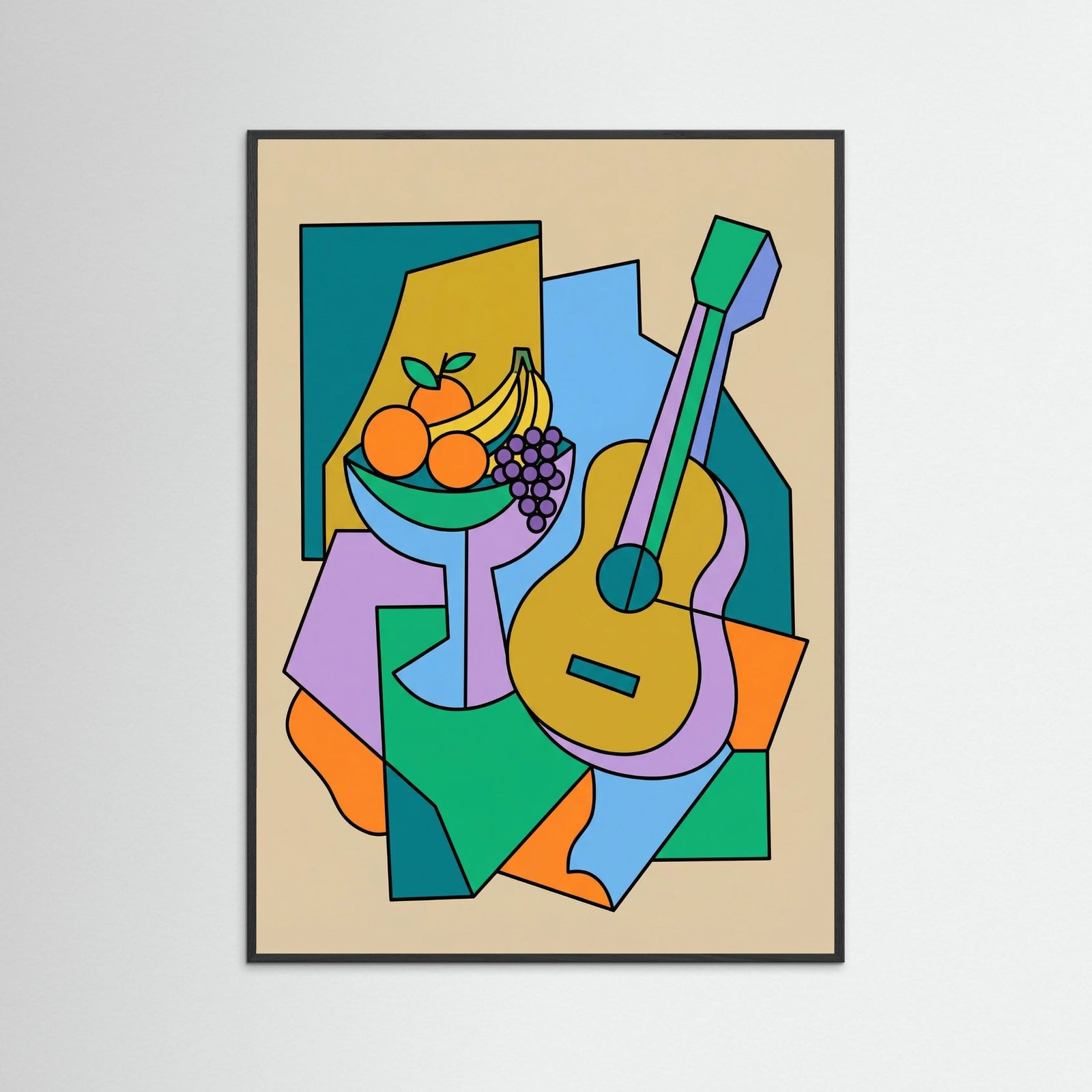 Black Wood Cubist Figure Study