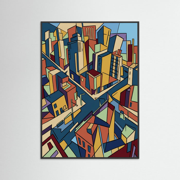 Black Wood Cubist Woman Portrait