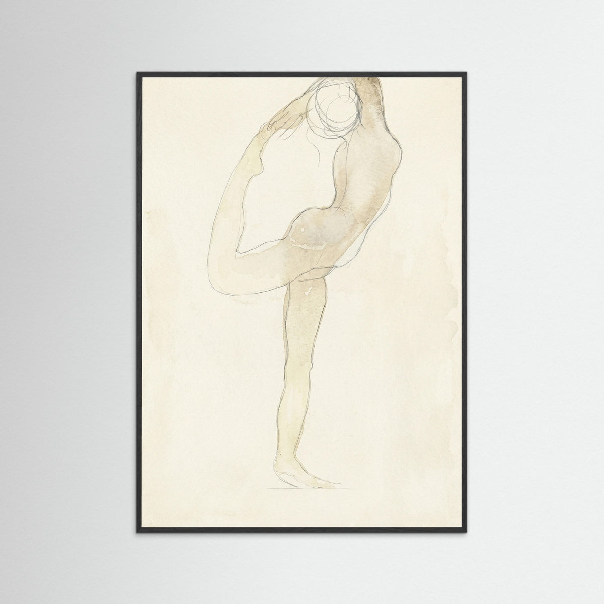 Black Wood Dancing Figure Sketch