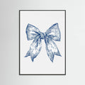 Affiche Dark Blue Coastal Striped Bow – affiche et impression d’art