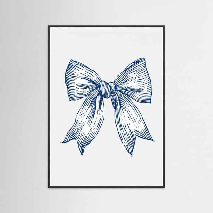 Affiche Dark Blue Coastal Striped Bow – affiche et impression d’art