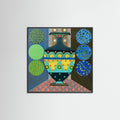 Black Wood Dark Green Vase Poster