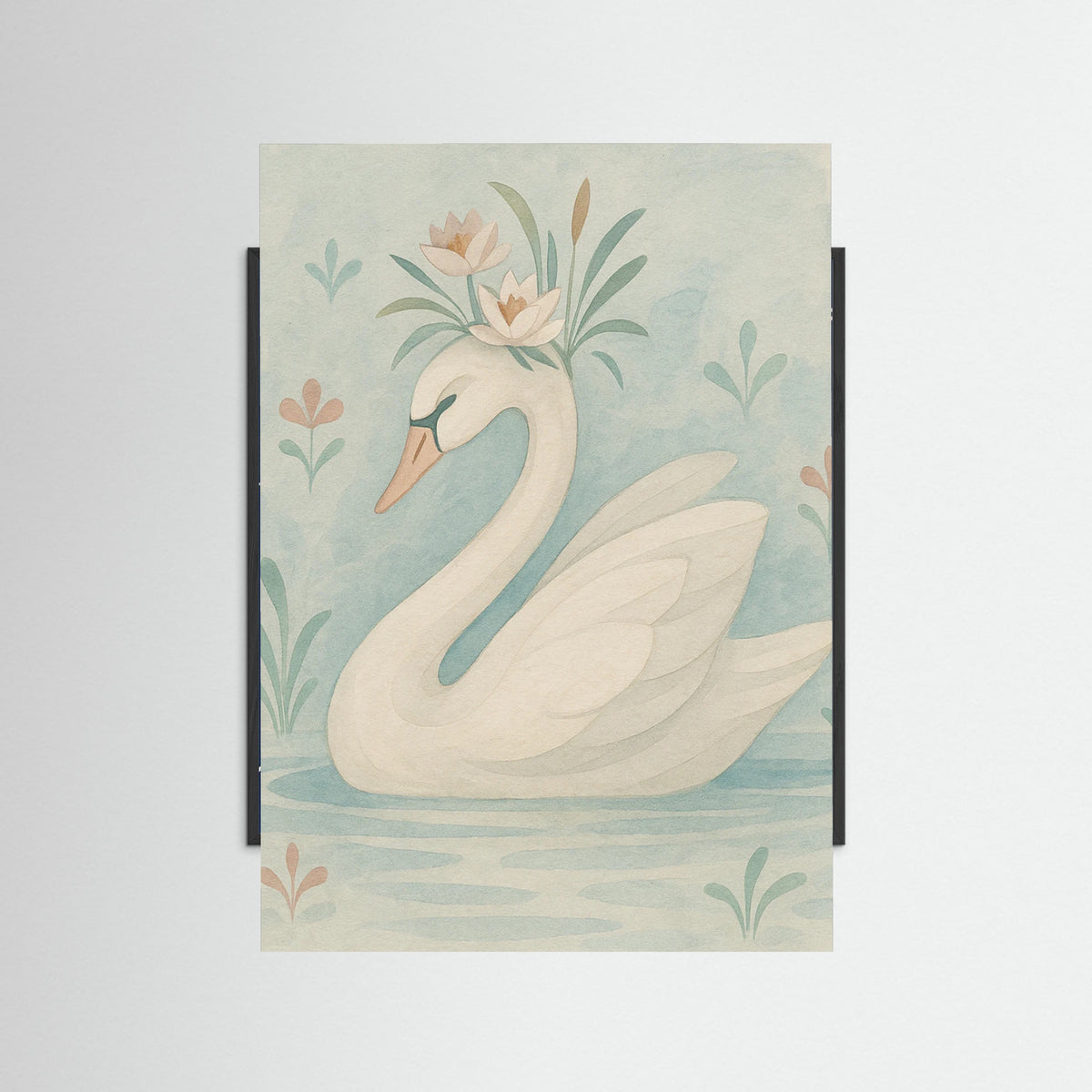 Black Wood Delicate Swan