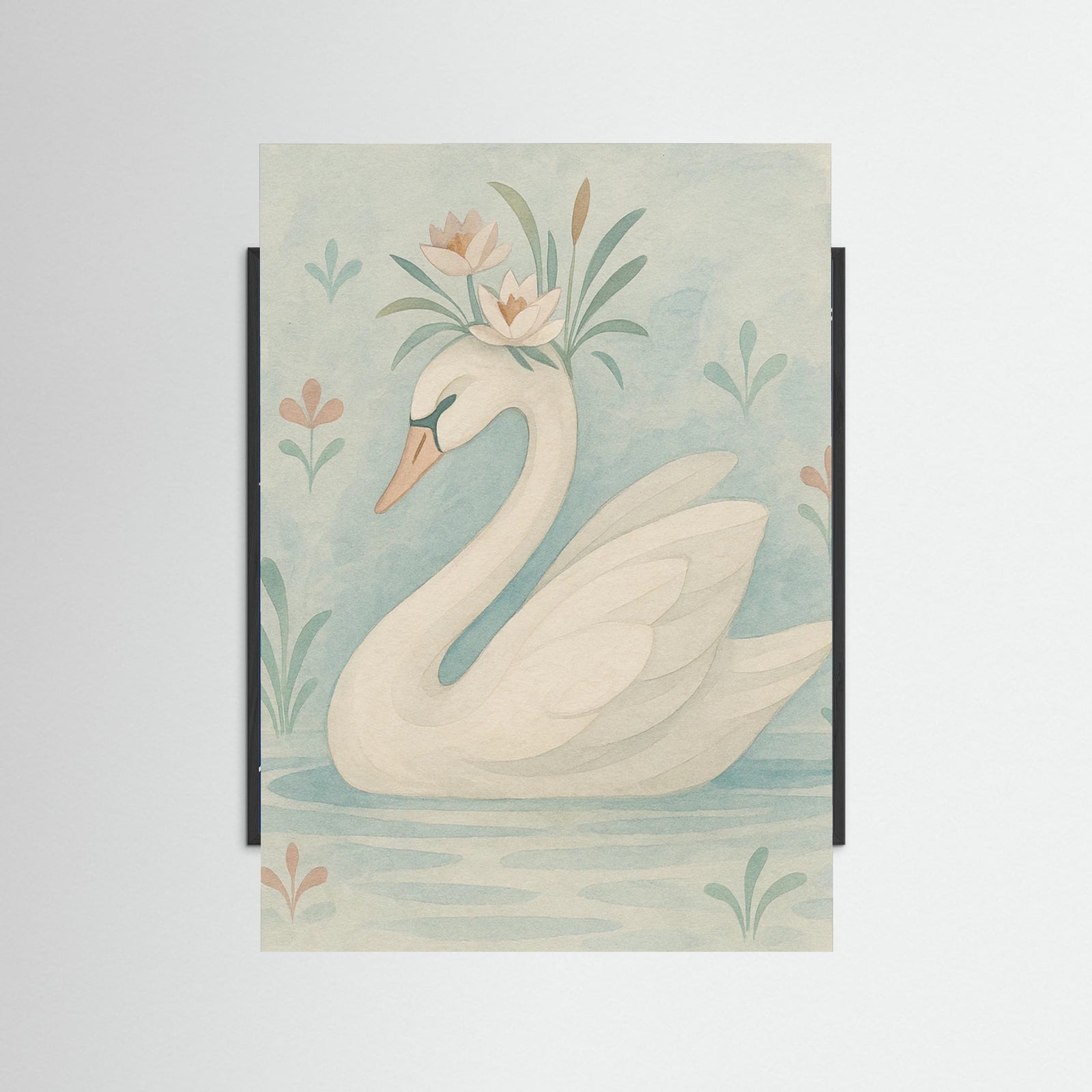 Black Wood Delicate Swan