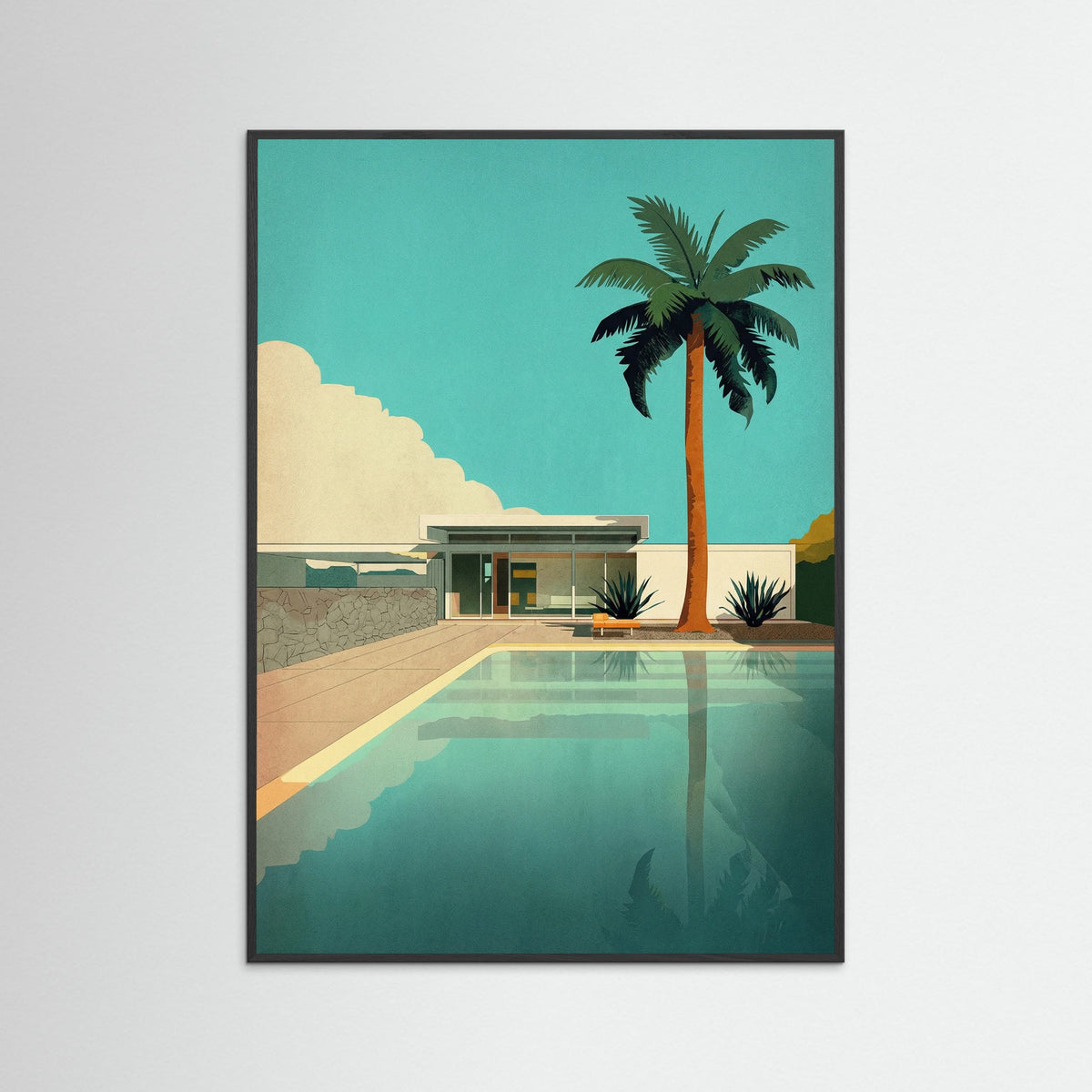 Black Wood Desert Modern Pool