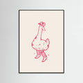 Black Wood Duck wearing Western Boots in pink Poster