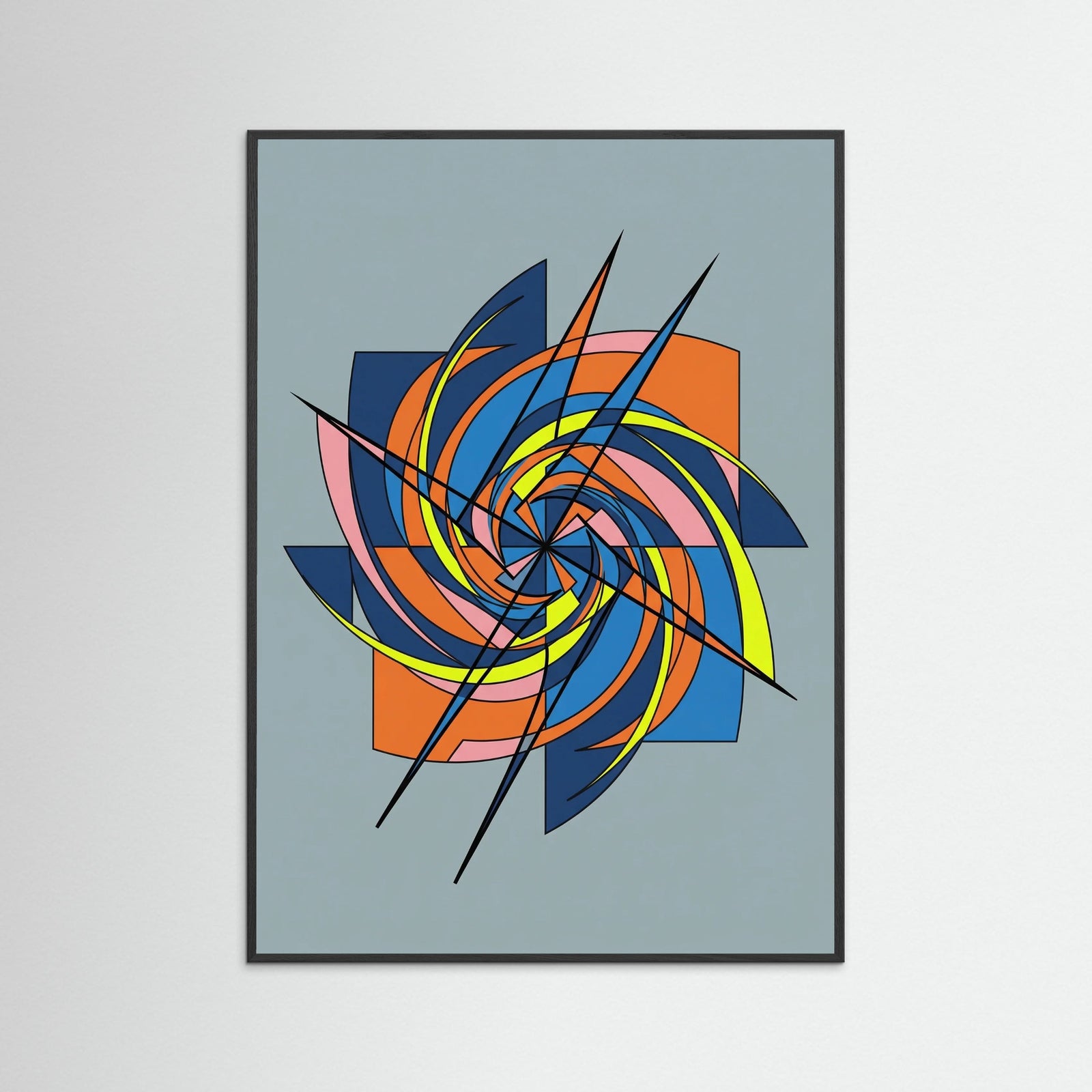 Black Wood Dynamic Abstraction Gray