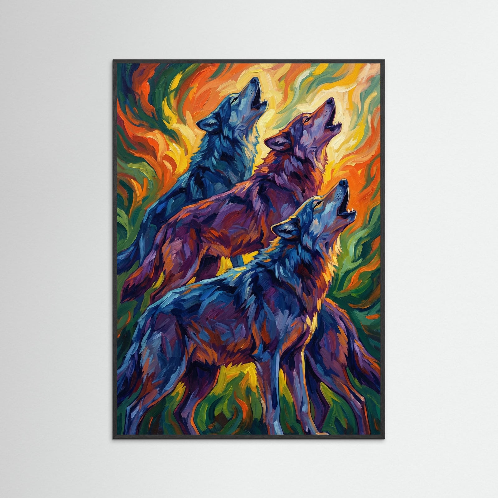 Black Wood Dynamic Blue Horses