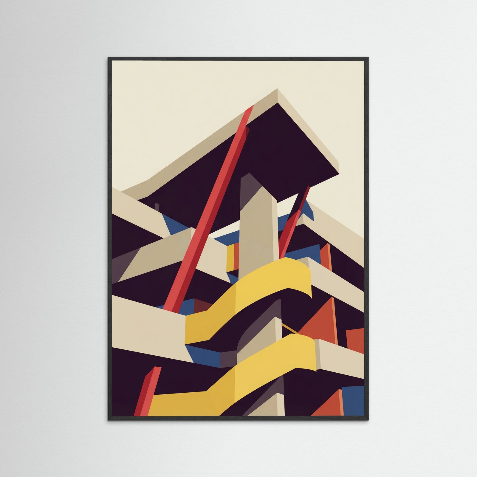 Black Wood Dynamic Interior Forms