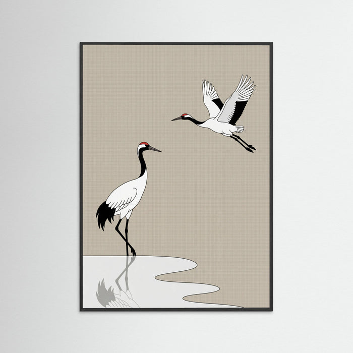 Black Wood Elegant Cranes