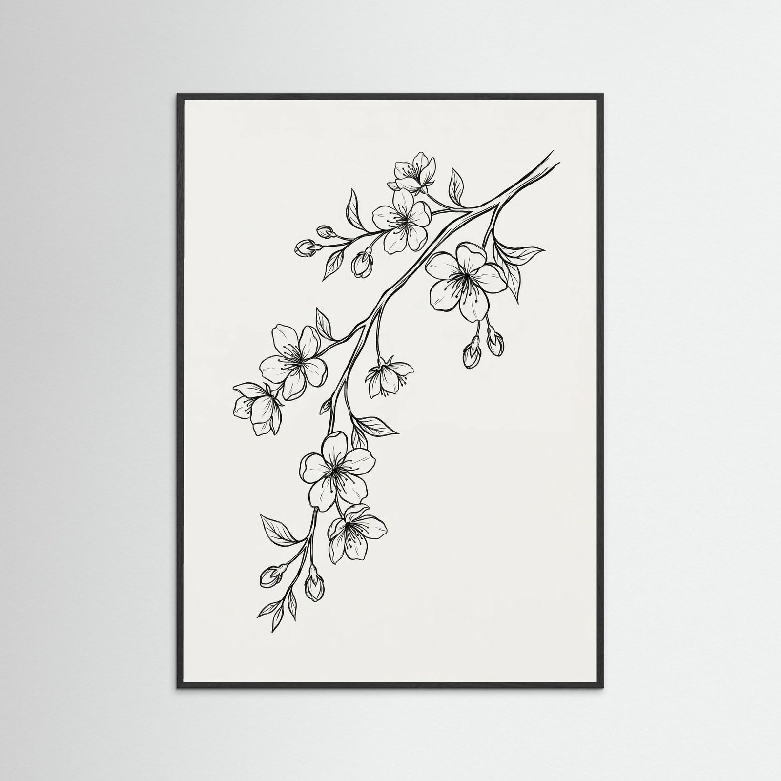 Black Wood Elegant Florals