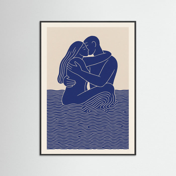 Black Wood Embrace in Blue