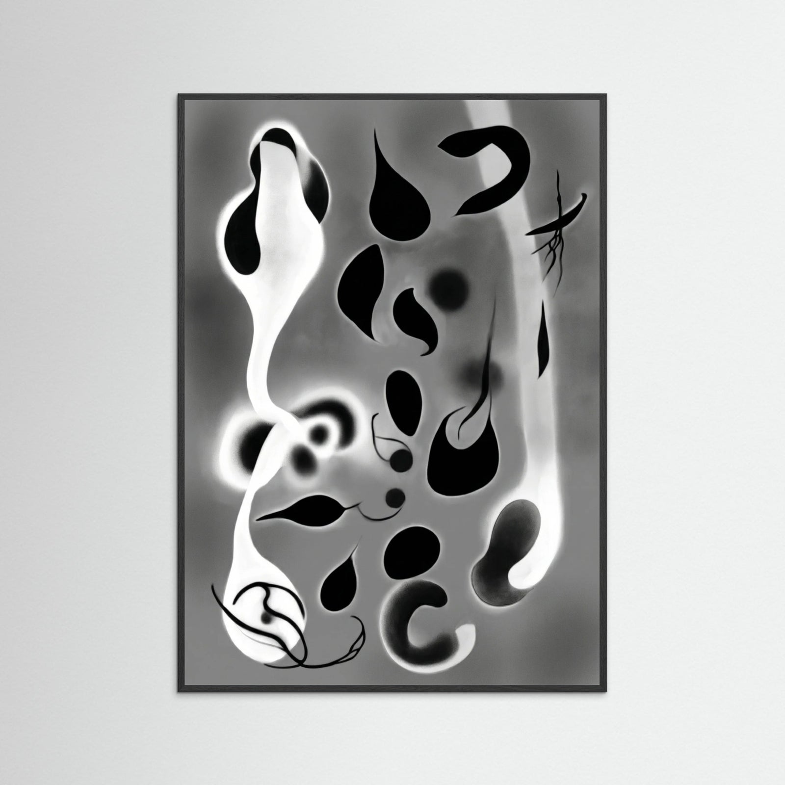 Black Wood Ethereal Forms Gray