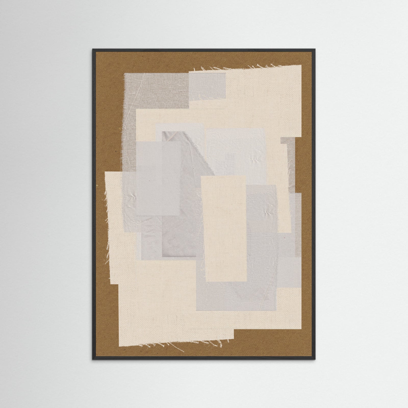 Black Wood Fabric Pattern Collage No.6 Poster
