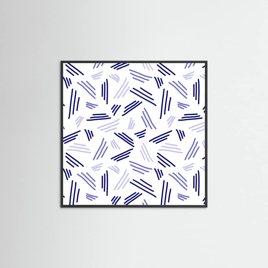 Falling Triple Lines Navy Blue -juliste – juliste ja taidepainatus