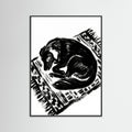 Black Wood Feline Repose Black