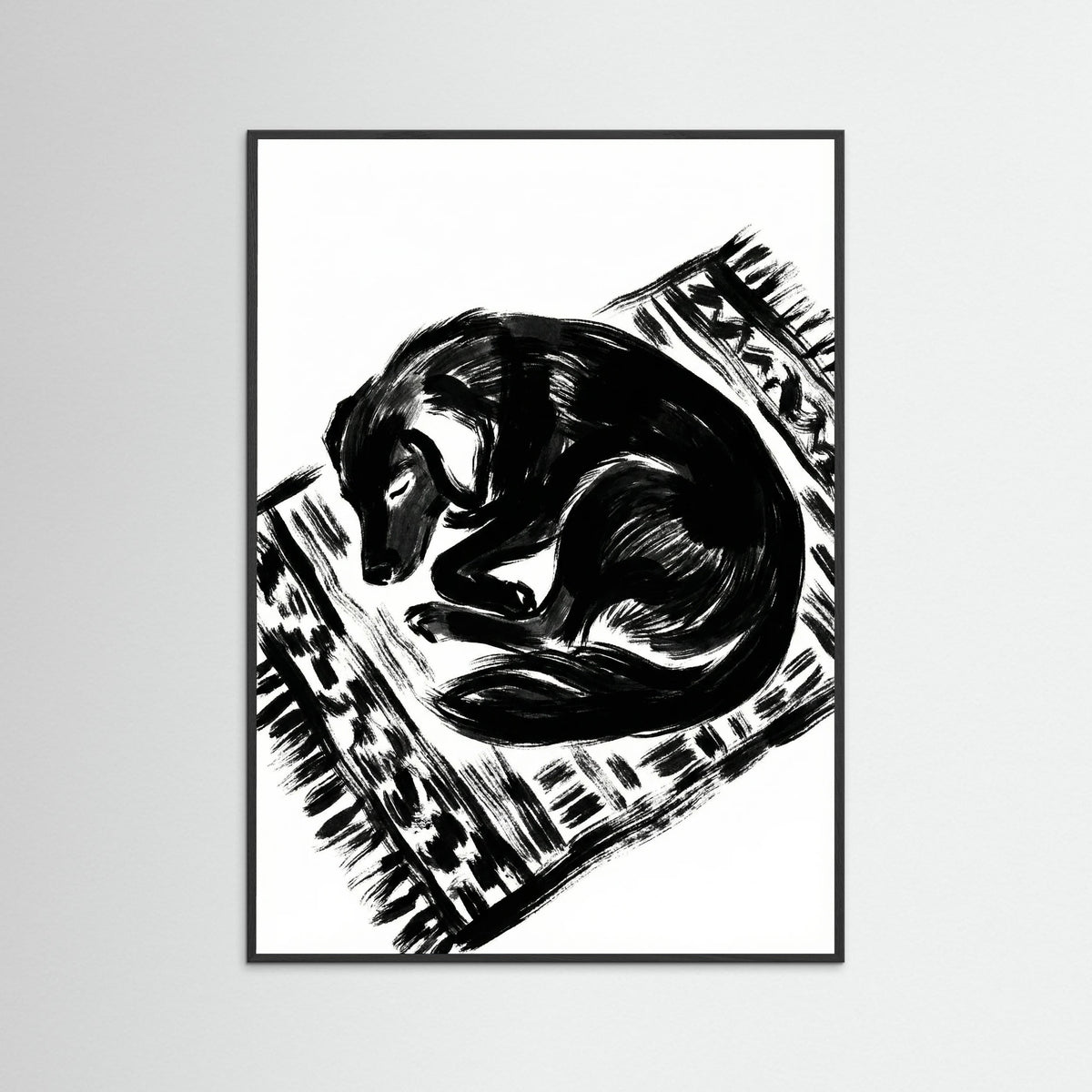 Black Wood Feline Repose Black