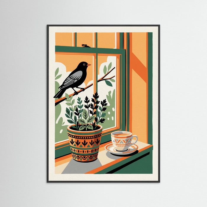 Black Wood Feline Tea Time