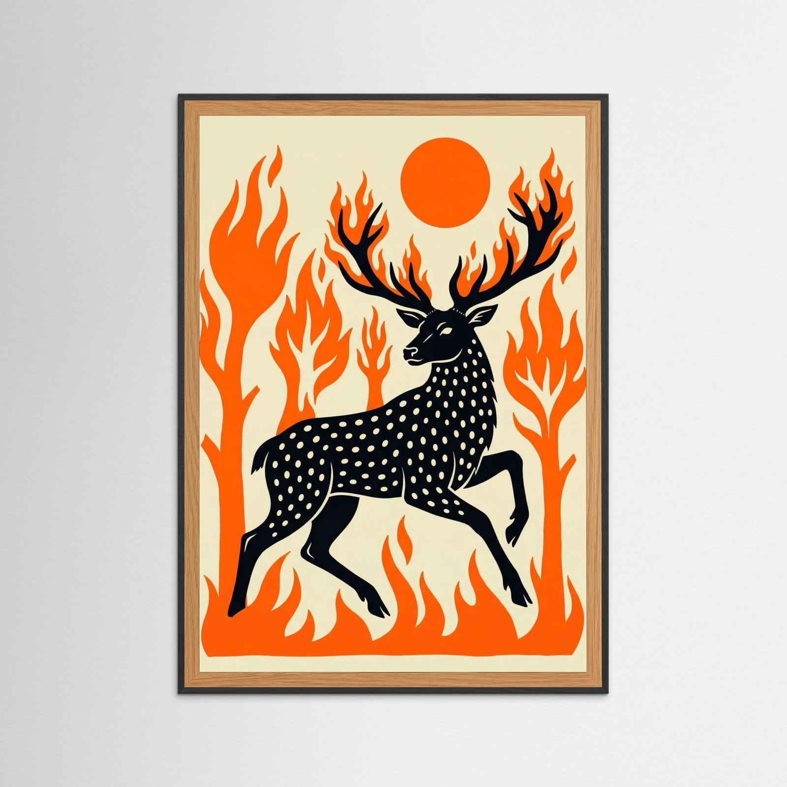 Black Wood Fiery Creatures