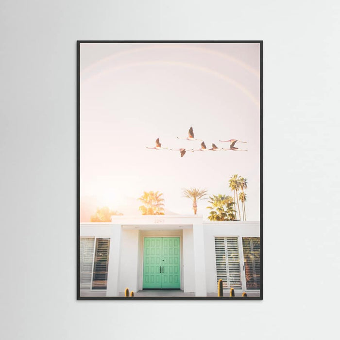 Flamingos In Palm Springs Poster – poster och konsttryck