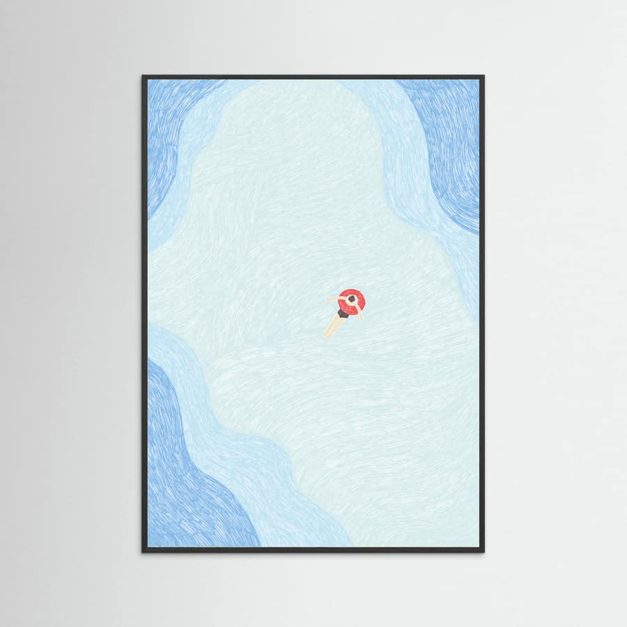Floating in the Summer Ocean Poster – plakat og kunsttryk